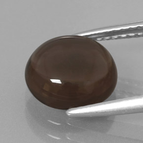 Cuarzo Ahumado Marrón ahumado natural de 2.58 ct, Corte Redondo, Transparente