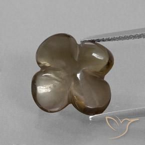 6.24ct Natural Marrón sombra cuarzo ahumado, Corte Flor, Transparente / Translúcido