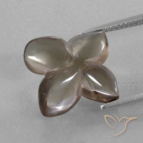 6.82ct Natural Marrón muy claro cuarzo ahumado, Corte Flor, Transparente / Translúcido