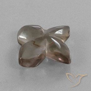 cuarzo ahumado Marrón muy claro natural de 6.82 ct, Corte Flor, Transparente / Translúcido