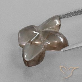 cuarzo ahumado Marrón muy claro natural de 6.82 ct, Corte Flor, Transparente / Translúcido