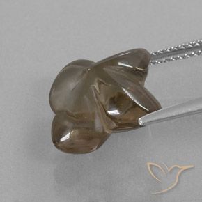 cuarzo ahumado Marrón medio natural de 7.84 ct, Corte Flor, Transparente / Translúcido