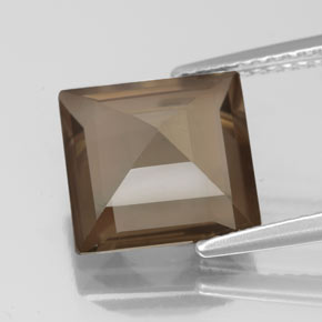 Cuarzo ahumado marrón natural de 3,49 ct, cuadrado, VS-SI