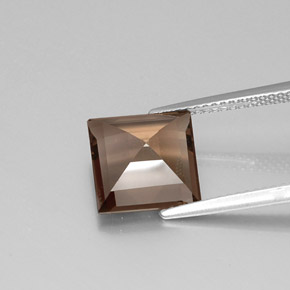 Cuarzo ahumado marrón natural de 3,84 ct, cuadrado, VVS-VS
