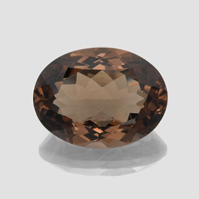 Cuarzo ahumado marrón natural de 16,30 ct, corte óvalo, VS