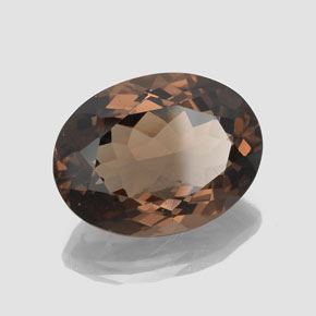 Cuarzo ahumado marrón natural de 16,30 ct, corte óvalo, VS