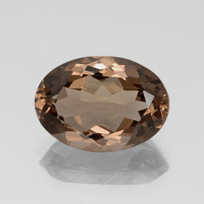 Cuarzo ahumado marrón natural de 11,53 ct, corte óvalo, VS