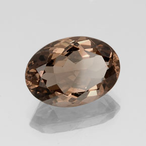 Cuarzo ahumado marrón natural de 11,53 ct, corte óvalo, VS