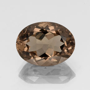 Cuarzo ahumado marrón natural de 9,66 ct, corte óvalo, VVS-VS