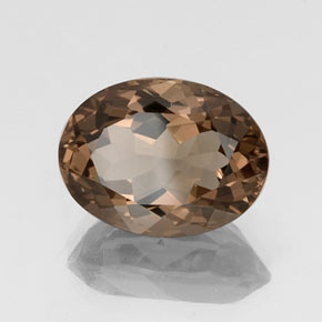 Cuarzo ahumado marrón natural de 9,66 ct, corte óvalo, VVS-VS