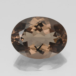 Cuarzo ahumado marrón natural de 16,30 ct, corte óvalo, VS
