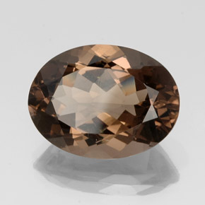 Cuarzo ahumado marrón natural de 16,30 ct, corte óvalo, VS