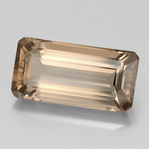 Cuarzo ahumado marrón natural de 6,26 ct, corte esmeralda, VS