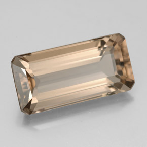 Cuarzo ahumado marrón natural de 6,26 ct, corte esmeralda, VS