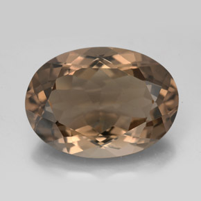 Cuarzo ahumado marrón natural de 11,40 ct, corte óvalo, VS