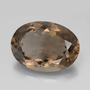Cuarzo ahumado marrón natural de 11,40 ct, corte óvalo, VS