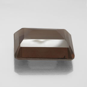 Cuarzo ahumado marrón natural de 13,71 ct, corte esmeralda, VS