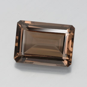 Cuarzo ahumado marrón natural de 11,42 ct, corte esmeralda, VVS-VS