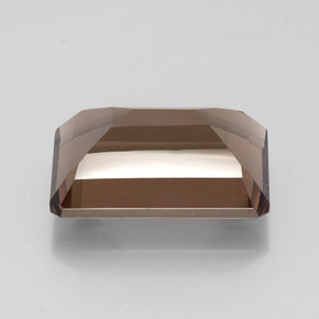 Cuarzo ahumado marrón natural de 11,42 ct, corte esmeralda, VVS-VS