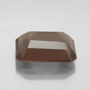 Cuarzo ahumado marrón natural de 12,60 ct, corte esmeralda, VS