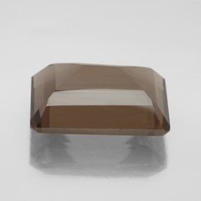 Cuarzo ahumado marrón natural de 14,61 ct, corte esmeralda, VS