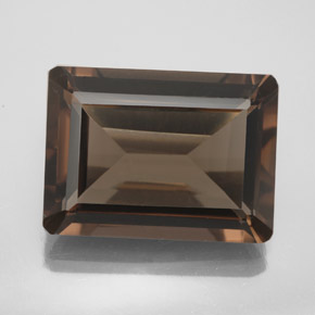 Cuarzo ahumado marrón natural de 13,44 ct, corte esmeralda, VS