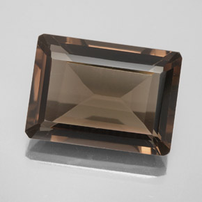 Cuarzo ahumado marrón natural de 13,80 ct, corte esmeralda, VVS-VS