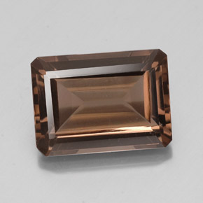 Cuarzo ahumado marrón natural de 14,65 ct, corte esmeralda, VS