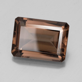 Cuarzo ahumado marrón natural de 14,65 ct, corte esmeralda, VS