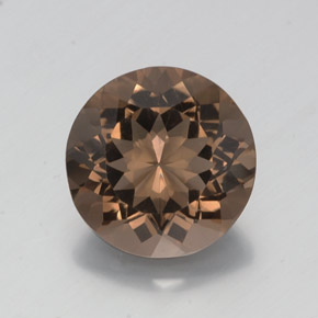 Cuarzo ahumado marrón natural de 12,97 ct, corte redondo, VS