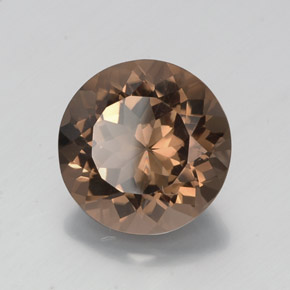 Cuarzo ahumado marrón natural de 12,97 ct, corte redondo, VS