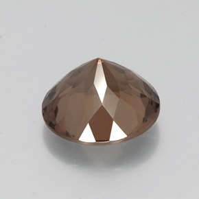 Cuarzo ahumado marrón natural de 12,97 ct, corte redondo, VS