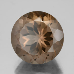 Cuarzo ahumado marrón natural de 8,23 ct, corte redondo, VS