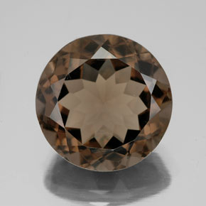 Cuarzo ahumado marrón natural de 7,27 ct, corte redondo, VVS-VS