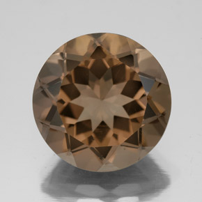 Cuarzo ahumado marrón natural de 7,44 ct, corte redondo, VS