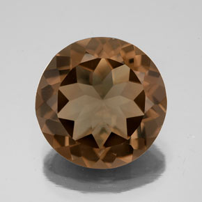 Cuarzo ahumado marrón natural de 6,36 ct, corte redondo, VS