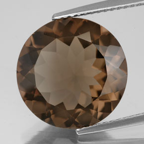 Cuarzo ahumado marrón natural de 7,25 ct, corte redondo, VS