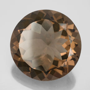 Cuarzo ahumado marrón natural de 21,68 ct, corte redondo, VS