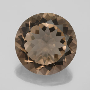 Cuarzo ahumado marrón natural de 11,67 ct, corte redondo, VS