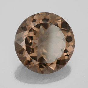 Cuarzo ahumado marrón natural de 11,67 ct, corte redondo, VS