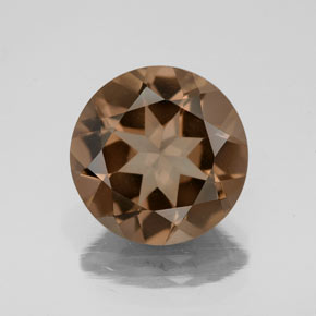 Cuarzo ahumado marrón natural de 4,10 ct, corte redondo, VS