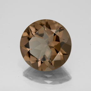 Cuarzo ahumado marrón natural de 4,10 ct, corte redondo, VS