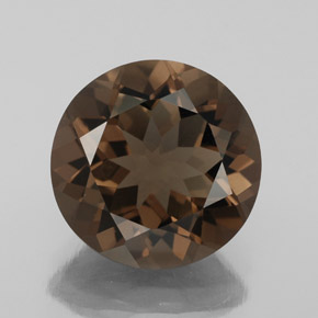 Cuarzo ahumado marrón natural de 4,16 ct, corte redondo, VVS-VS