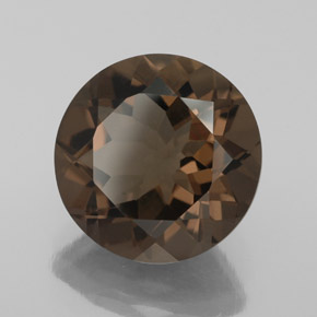 Cuarzo ahumado marrón natural de 4,16 ct, corte redondo, VVS-VS
