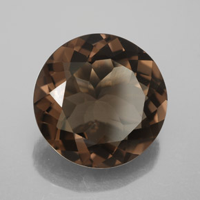 Cuarzo ahumado marrón natural de 5,89 ct, corte redondo, VVS-VS