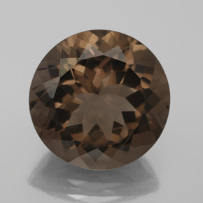 Cuarzo ahumado marrón natural de 7,23 ct, corte redondo, VS