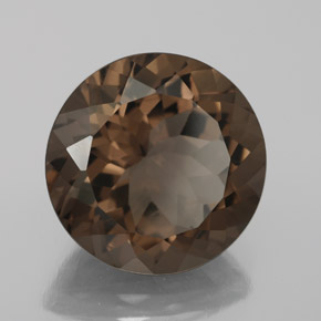 Cuarzo ahumado marrón natural de 7,23 ct, corte redondo, VS