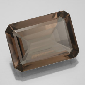 Cuarzo ahumado marrón natural de 10,70 ct, corte esmeralda, VS