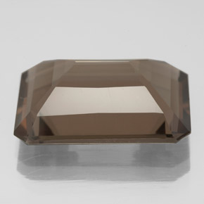 Cuarzo ahumado marrón natural de 10,70 ct, corte esmeralda, VS