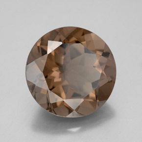 Cuarzo ahumado marrón natural de 7,19 ct, corte redondo, VS